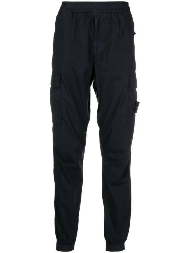 Stretch Cotton Tela Paracadute Cargo Straight Pants Navy Blue - STONE ISLAND - BALAAN 1