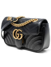 GG Marmont Matelasse Gold Chain Mini Cross Bag Black - GUCCI - BALAAN 3