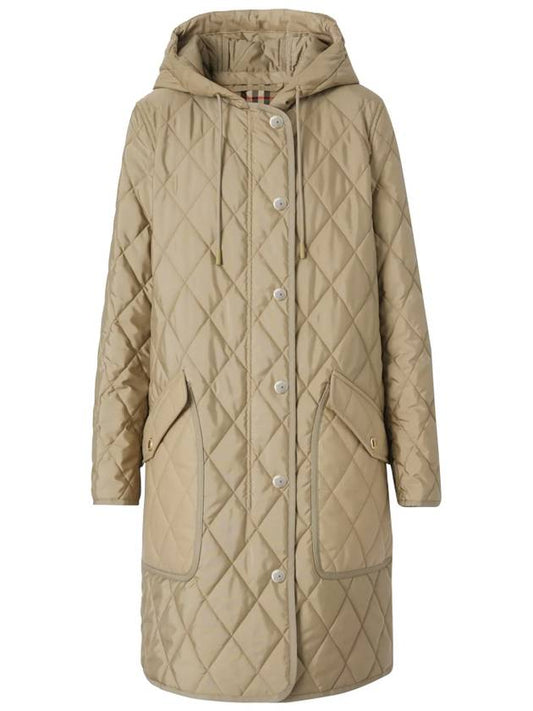 Diamond Quilted Hoodie Padding Archive Beige - BURBERRY - BALAAN 2