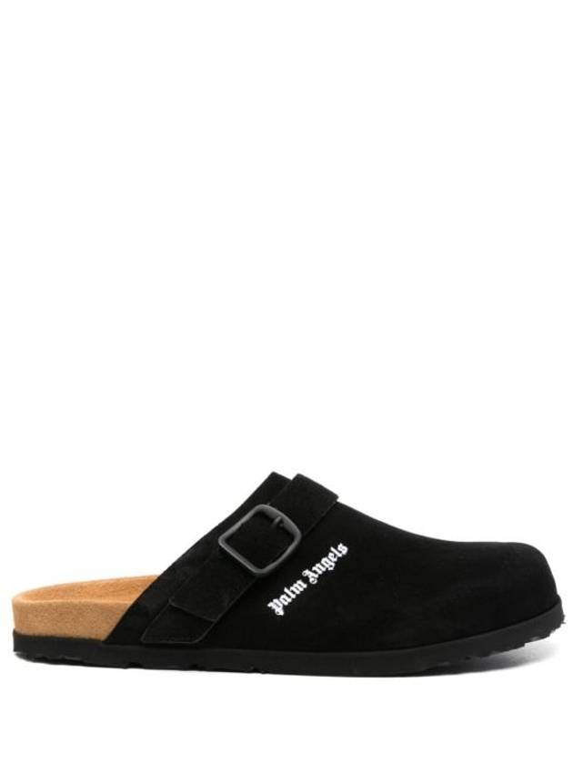 Logo Calf Leather Mule Black - PALM ANGELS - BALAAN 2