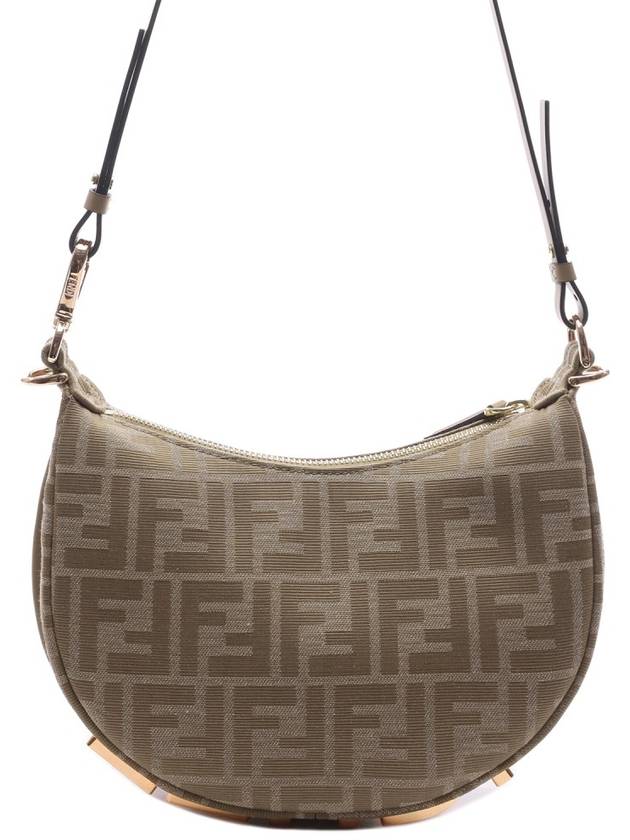 FF Jacquard Fabric Mini Cross Bag Beige - FENDI - BALAAN 5