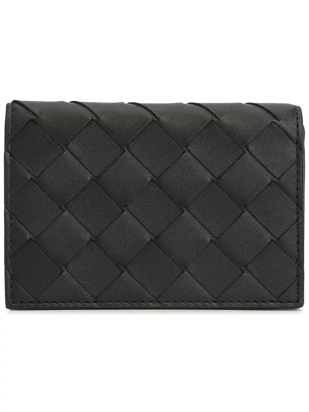 Intrecciato Folding Card Wallet Black - BOTTEGA VENETA - BALAAN 1