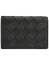 Intrecciato Folding Card Wallet Black - BOTTEGA VENETA - BALAAN 1