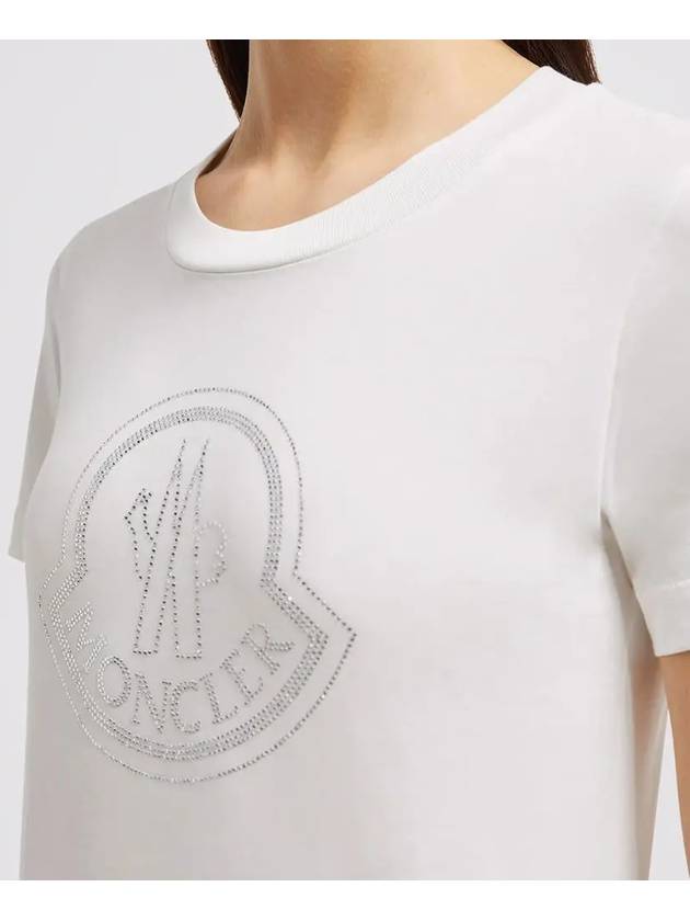 Crystal Logo Short Sleeve T-Shirt Off White - MONCLER - BALAAN 6