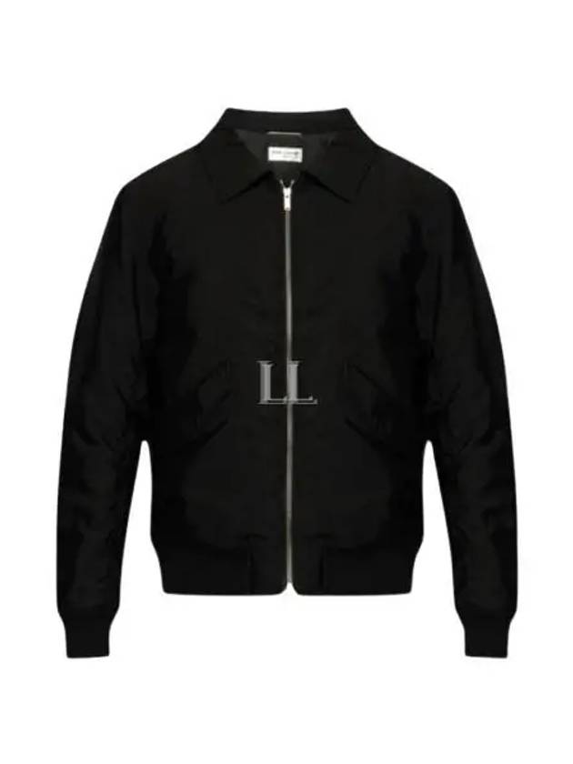 Zip-Up Bomber Jacket Black - SAINT LAURENT - BALAAN 2