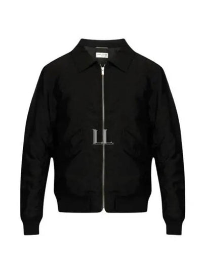 Zip-Up Bomber Jacket Black - SAINT LAURENT - BALAAN 2