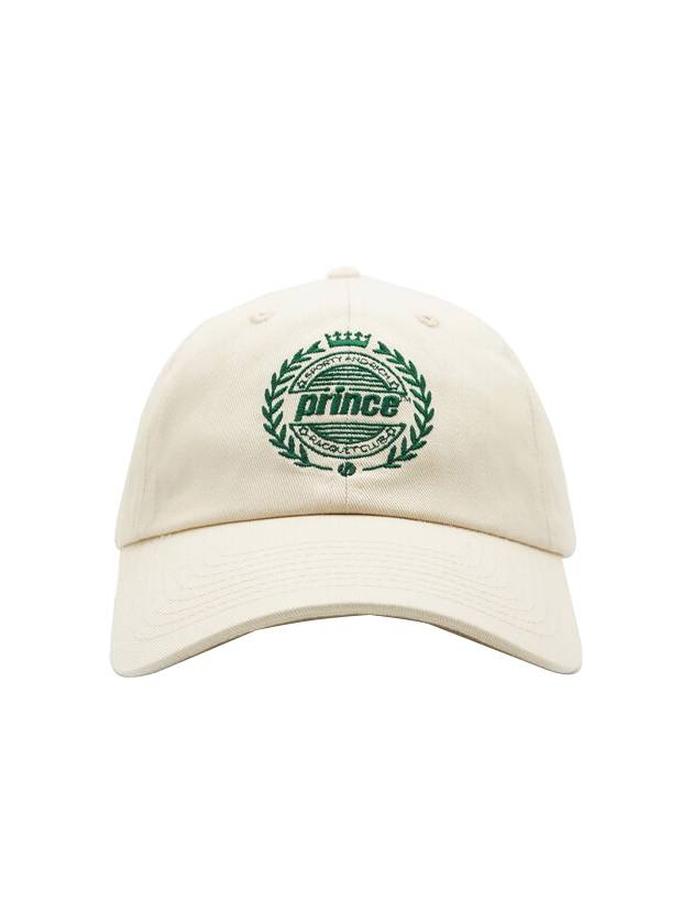 Prince Crest Cotton Ball Cap Ivory - SPORTY & RICH - BALAAN.