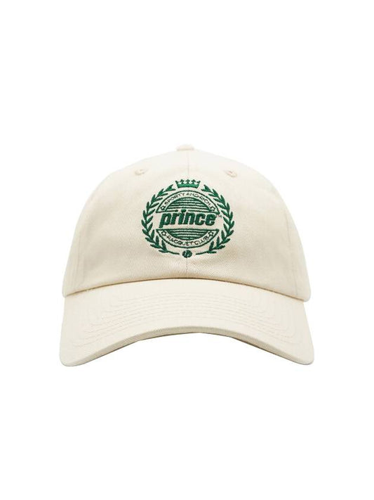 Prince Crest Cotton Ball Cap Ivory - SPORTY & RICH - BALAAN.