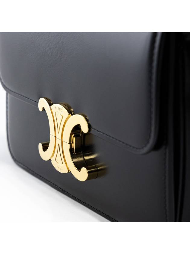 Teen Triomphe Shiny Calfskin Cross Bag Black - CELINE - BALAAN 4