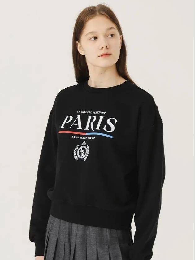 Brushed Options Standard Classic Paris Sweat Shirts BLACK - LE SOLEIL MATINEE - BALAAN 4