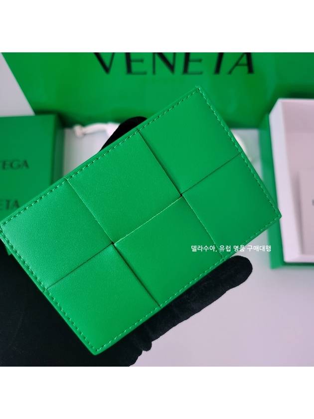 Maxi Intrecciato Card Wallet Card Slot Unisex Green Paraket 649597 - BOTTEGA VENETA - BALAAN 6