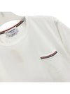 Men's Medium Weight Jersey Tipped Pocket Crewneck Short Sleeve T-Shirt White - THOM BROWNE - BALAAN 3