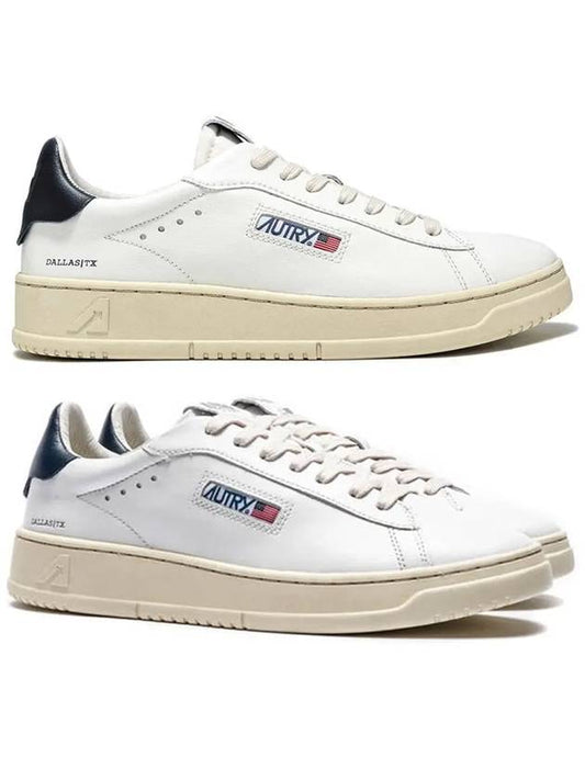 Dallas Navy Tab Leather Low Top Sneakers White - AUTRY - BALAAN 2