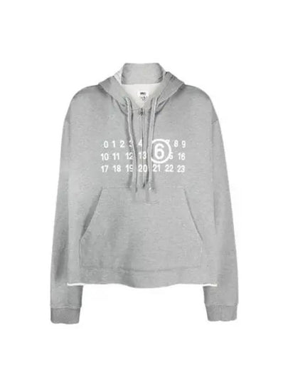 Numeric Logo Zip Hoodie Sweatshirt Grey - MAISON MARGIELA - BALAAN 2