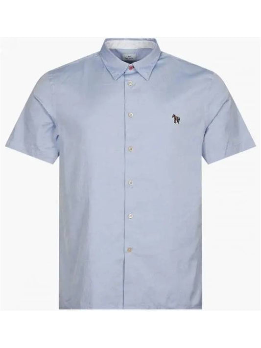 Zebra Patch Casual Fit Short Sleeve Shirt Light Blue - PAUL SMITH - BALAAN 2