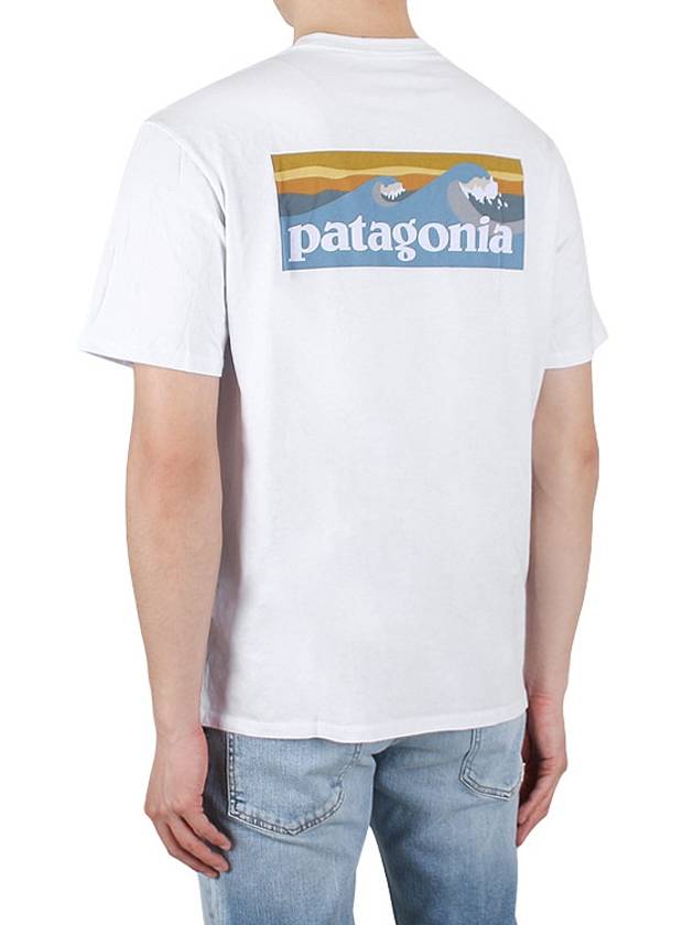 Men's Boardshort Logo Pocket Cotton Short Sleeve T-Shirt White - PATAGONIA - BALAAN 5