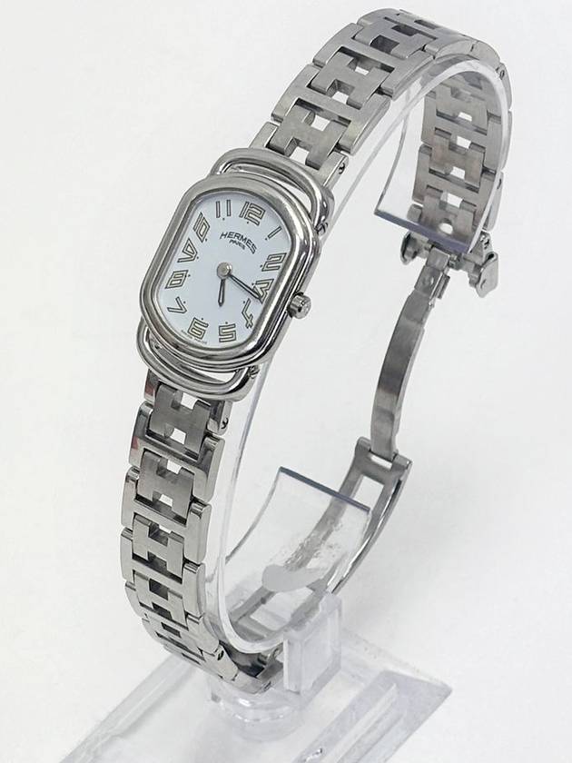 Silver Metal Square Round Women s Rally Watch 4VHEC31118 - HERMES - BALAAN 6