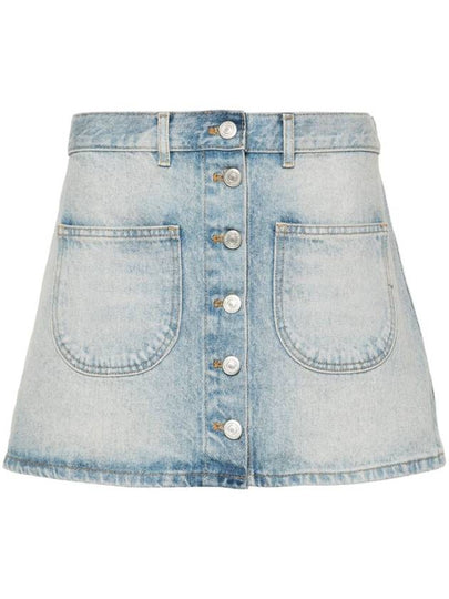 Multiplex Denim Mini A Line Skirt Blue - COURREGES - BALAAN 2