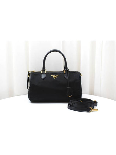 Pocono Re nylon 2 way Boston tote shoulder bag black 1BB797 - PRADA - BALAAN 1