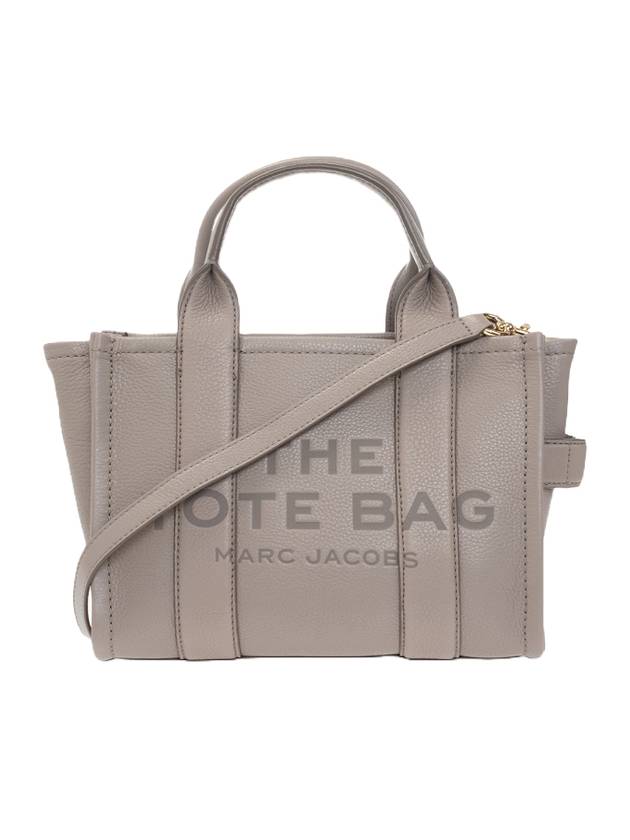 Logo Leather Tote Bag Gray - MARC JACOBS - BALAAN.