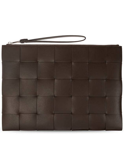 Intrecciato Weaving Strap Clutch Bag Brown - BOTTEGA VENETA - BALAAN 2