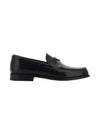 Triangle Logo Brushed Leather Loafer Black - PRADA - BALAAN 2