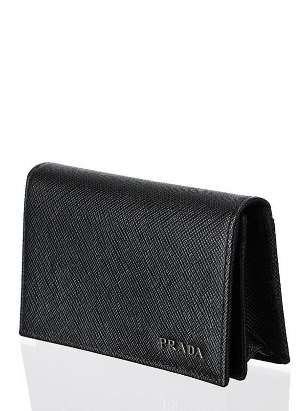 Men's Logo Saffiano Font Logo Business Card Card Wallet Black 2MC122 - PRADA - BALAAN 2