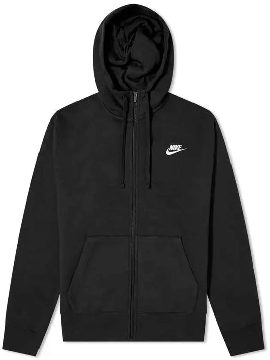 Men's Nsw Club Fleece Zip-Up Hoodie Black - NIKE - BALAAN 1