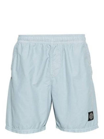 Brushed Cotton Swimming Shorts Light Blue - STONE ISLAND - BALAAN 2