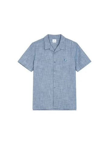 PS zebra embroidery chambray shirt indigo 270566 - PAUL SMITH - BALAAN 1