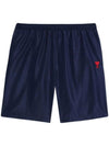 Heart Logo Swim Shorts Navy - AMI - BALAAN 1