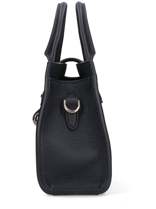 Hook Closure Small Leather Tote Bag Black - GUCCI - BALAAN 6