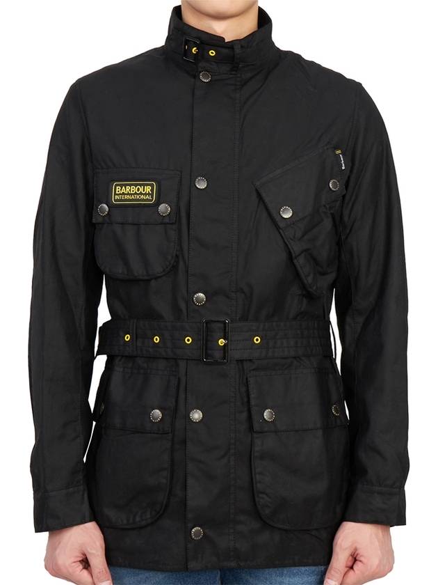 Men's International A7 Wax Slim Jacket Black - BARBOUR - BALAAN 5