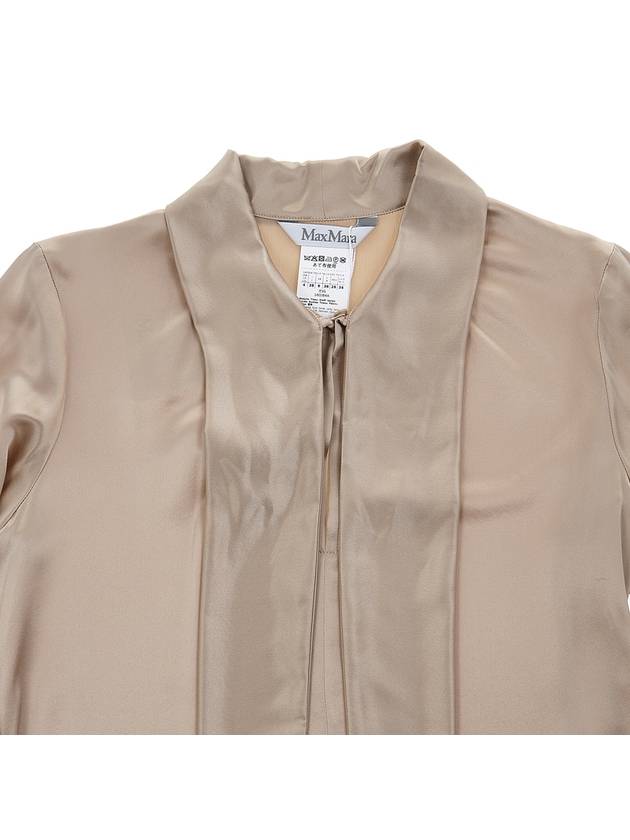 Tenebrae Silk Satin Shirt Beige - MAX MARA - BALAAN.