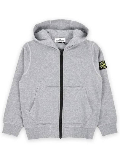 Kids Garment Dyed Heavy Weight Zip Up Hoodie Grey - STONE ISLAND - BALAAN 2