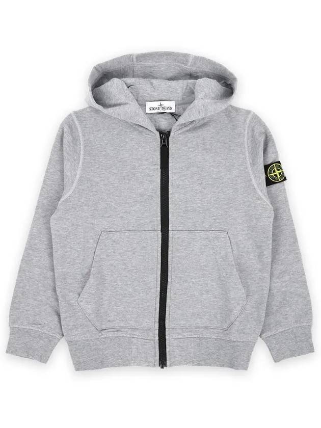 Kids Garment Dyed Heavy Weight Zip Up Hoodie Grey - STONE ISLAND - BALAAN 3