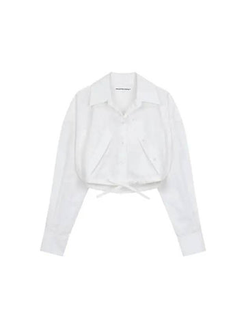 Double layered cropped shirt white - ALEXANDER WANG - BALAAN 1