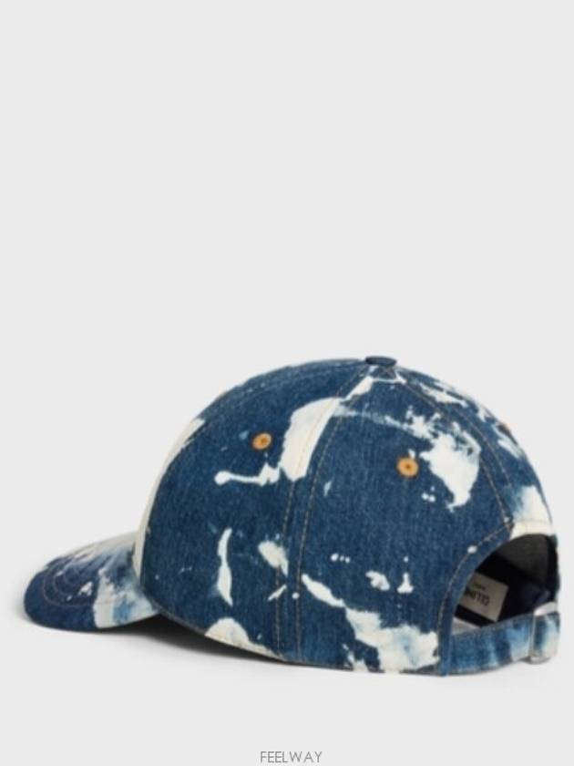 Embroidered Logo Cloudy Horizon Denim Ball Cap Blue - CELINE - BALAAN 6