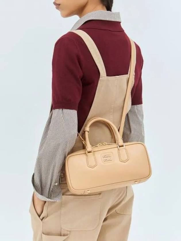 Arcadie Leather Tote Bag Beige - MIU MIU - BALAAN 5