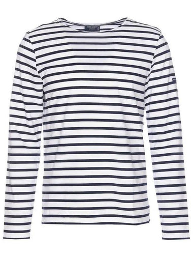 Minquiers Modern Stripe Long Sleeve T-Shirt Neige Marine - SAINT JAMES - BALAAN 1