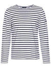 Minquiers Modern Stripe Long Sleeve T-Shirt Neige Marine - SAINT JAMES - BALAAN 1