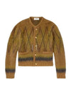 Brushed Mohair Cardigan Rust - CELINE - BALAAN 2