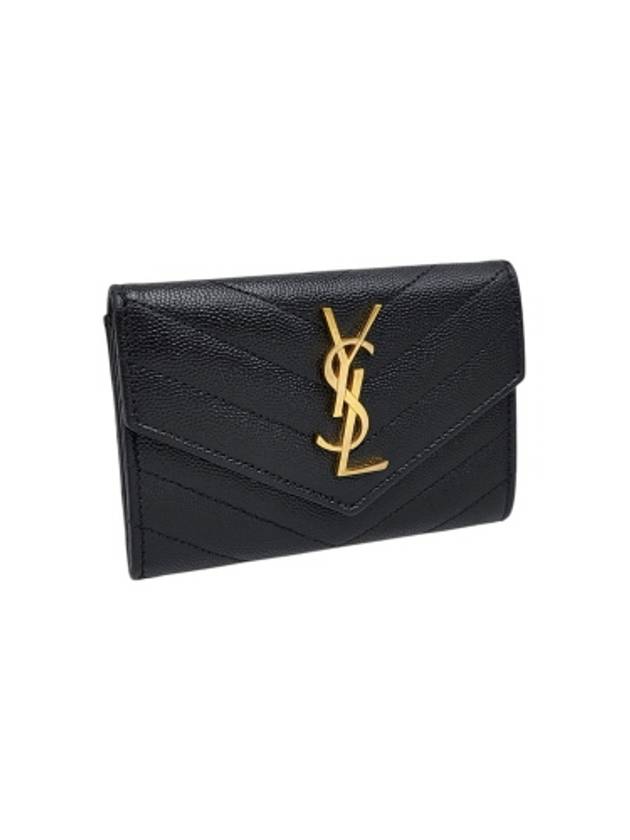 414404 Envelope gold monogram card and business holder - SAINT LAURENT - BALAAN 2