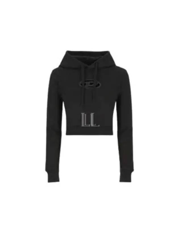 F Slimmy Hood OD Cut Out Oval D Logo Hoodie Black - DIESEL - BALAAN 2