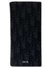 Vertical Long Wallet Black Oblique Jacquard - DIOR - BALAAN 2