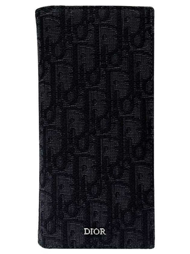 Vertical Long Wallet Black Oblique Jacquard - DIOR - BALAAN 2