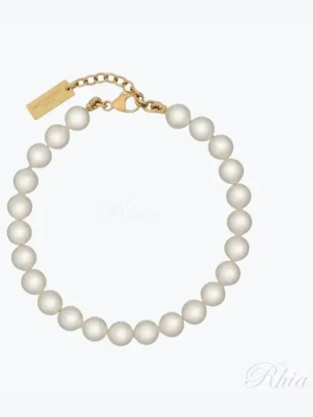 Pearl Metal Bracelet Cream Gold - SAINT LAURENT - BALAAN 2