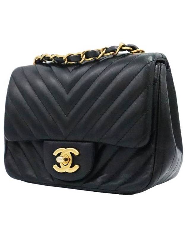 Women s Cross Bag Black Chanel A35200 Gold COCO Logo Lambskin Classic Chevron Petit Sac Mini Flap Chain Shoulder - CHANEL - BALAAN 4