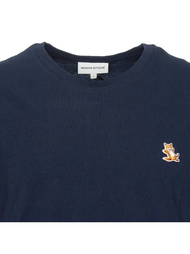 Chillax Fox Patch Regular Short Sleeve T-Shirt Navy - MAISON KITSUNE - BALAAN 4