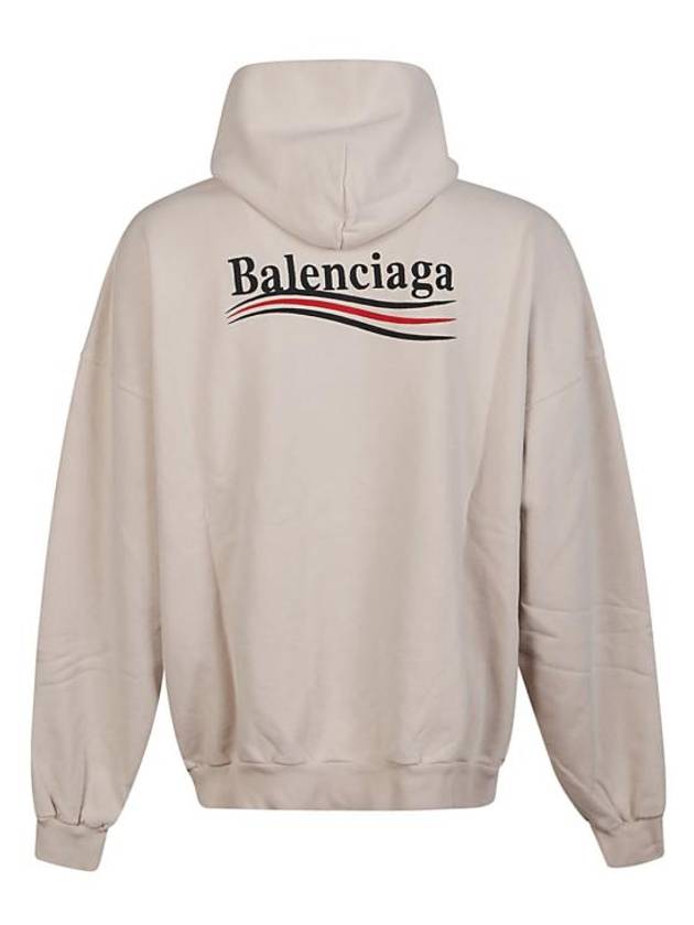 Embroidered Logo Cotton Hoodie Beige - BALENCIAGA - BALAAN 3